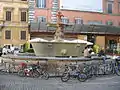 One of the two twin Fontane di Piazza Farnese,  in front of the Palazzo Farnese (16th century)