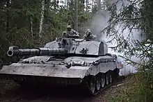 British Challenger 2 tank fitted with dozer blade, 2020