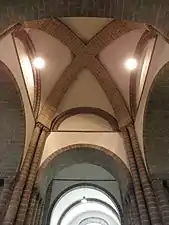 Groin vault with ribs at Sainte-Croix Abbey church of Quimperlé, Brittany  (1083)