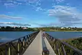 Bridge to the Praia da Qta. do Lago.