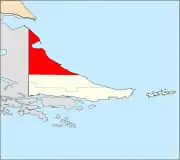 Location of Río Grande Department within Tierra del Fuego Province