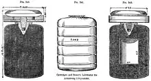 Powder cartridge with lubricator on top