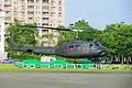 An ROCA UH-1H 379 taking off from ROCMA Ground