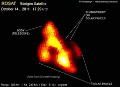 One of the last images of the ROSAT spacecraft before reentry.