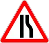 Road narrows on right side