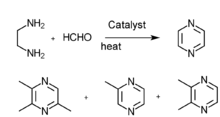 Ethanediamine and methyl aldehyde gas phase catalysis