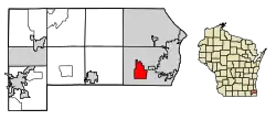 Location of Sturtevant in Racine County, Wisconsin.