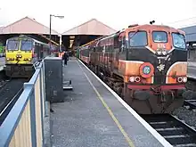 The Enterprise at Dublin Connolly next to a Railtour to Sligo in 2010.