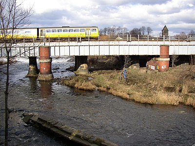 Remains of mill tail race of the former Butt End Mill (bottom left), 2008