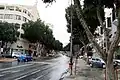 Raining Makariou Avenue in downtown Nicosia