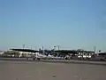 Oxford Aviation Academy's airplanes Piper PA-28 Warrior, as seen from the apron