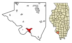 Location of Chester in Randolph County, Illinois.