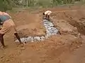 A basic type of rubble trench foundation