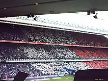 Rangers F.C. showing French card display at Ibrox to welcome Paul Le Guen