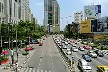 Ratchadaphisek Road at Asok junction with Sukhumvit Road, seen towards south