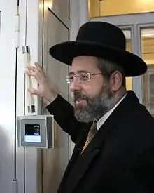 Rabbi David Lau the Ashkenazi Chief Rabbi of Israel, at the CHAJ centre in The Hague.