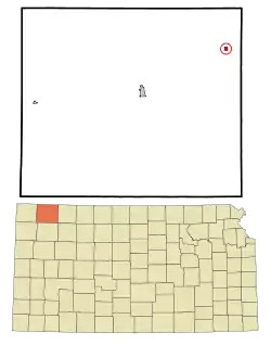 Location within Rawlins County and Kansas