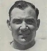 A headshot of Ray Terrell from a 1946 Cleveland Browns game program