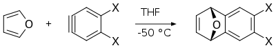 Reaction of furan with a benzyne