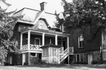 Rear of Monell house with balustrades