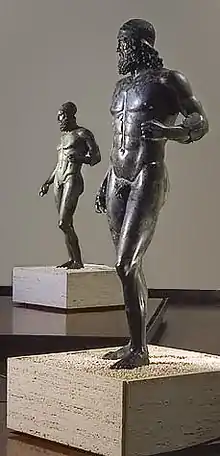 The Riace Bronzes, very rare bronze figures recovered from the sea, c. 460–430