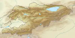 A map showing the location of the protected area in Kyrgyzstan