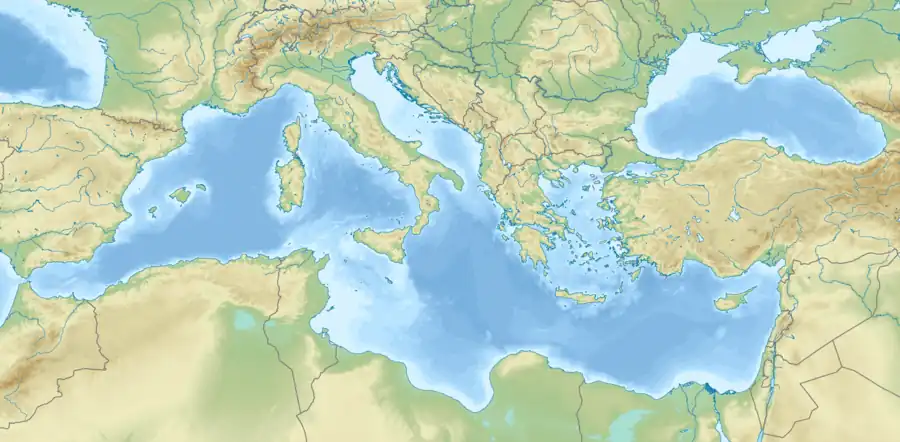 Siege of Ragusa (866–868) is located in Mediterranean