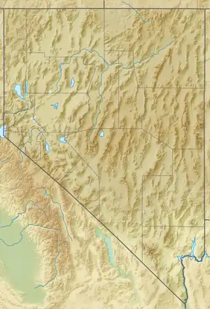 Map showing the location of Rye Patch State Recreation Area