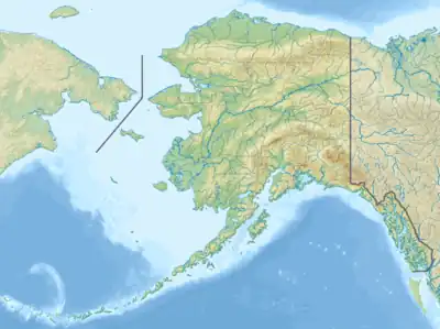 Map showing the location of Sunset Glacier