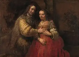 Rembrandt used carmine lake, made of cochineal, to paint the skirt of the bride in the painting known as "The Jewish bride" (1665-1669).