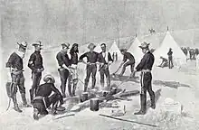 Roasting the Christmas Beef, Frederic Remington, Harper's Weekly, 24 December 1892