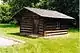 Exterior view of a replica of a cottage from the original village of Fairfield