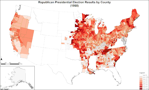 Map of Republican presidential election results by county