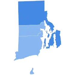 Image 2County results of the 2020 Presidential election. Joe Biden (D) won every county. (from Rhode Island)