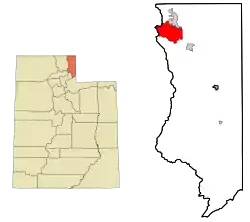 Location in Rich County and the state of Utah