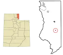 Location in Rich County and the state of Utah