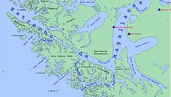 Desolación Island is an island at the western end of the Strait of Magellan in the Magallanes y la Antártica Chilena Region, Chile.