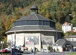 Rotunda at the former Hungerburg base station in the Saggen district, Innsbruck