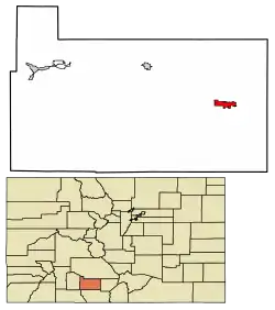 Location of the City of Monte Vista in Rio Grande County, Colorado