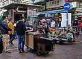 roasted sweet potatoes hawker in Hong Kong