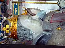 Effigies of Robert Dudley and Lettice Knollys on their tomb in the Beauchamp Chapel