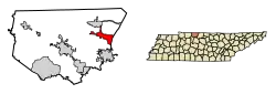 Location of Cross Plains in Robertson County, Tennessee.