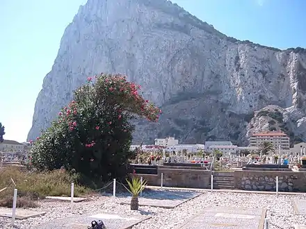 Rock of Gibraltar viewed from graveside