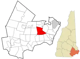 Location in Rockingham County and the state of New Hampshire