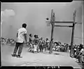 A basketball game at the Rohwer Relocation Center