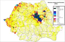 Catholicism in Romania (2002 census)