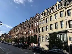 Rowhouses and commercial buildings in Mid-Town Belvedere, Baltimore