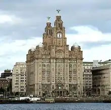 Royal Liver Building, Iron Railings and Stone Piers Surrounding Royal Liver Building