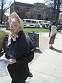 NSVOW Members participating in a monthly vigil in front of Spring Garden Library in Halifax, NS, Canada