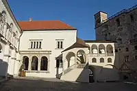 The 17th-century Renaissance Lorántffy loggia in the Castle of Sárospatak,  Borsod-Abaúj-Zemplén County, Hungary